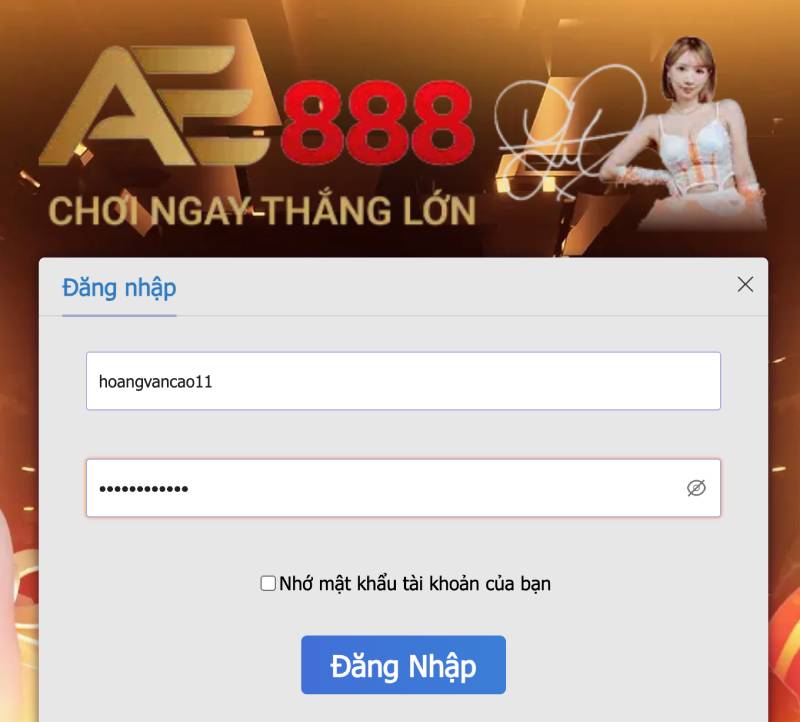 Bước 2: Nhập thông tin đăng nhập