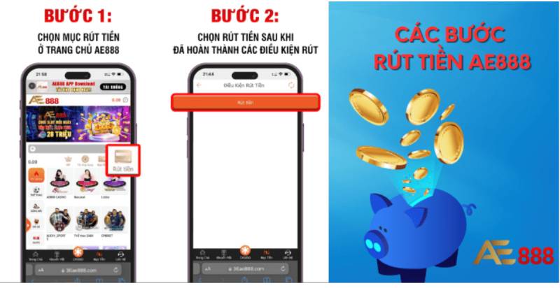 Hướng dẫn chi tiết quy trình rút tiền AE888